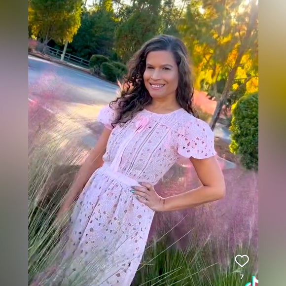 Authentic Self Portrait Pink Guipure  dress - Picture 4 of 5